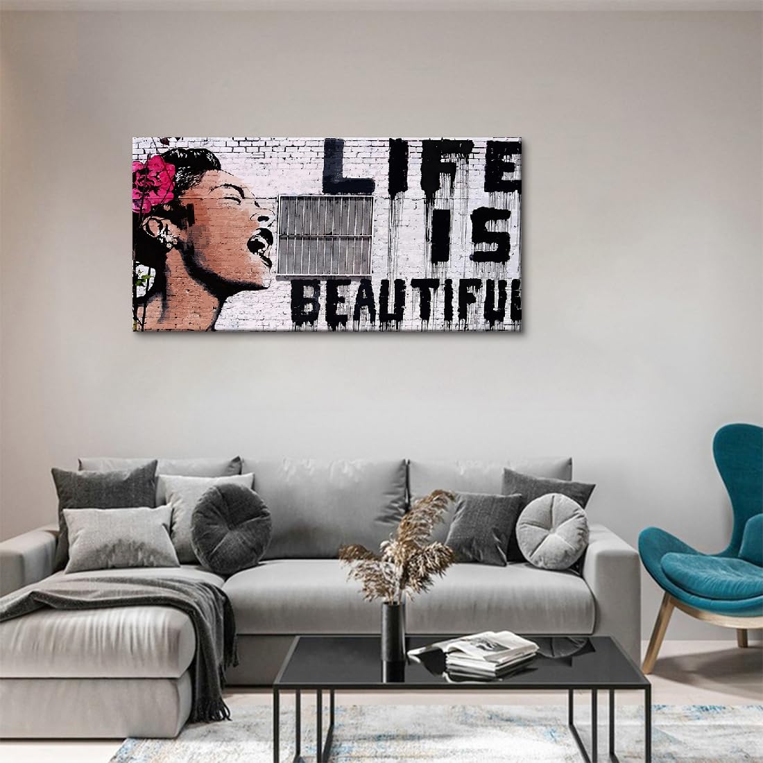 バンクシー 赤い風船と少女 アートパネル 大型 banksy モノクロ